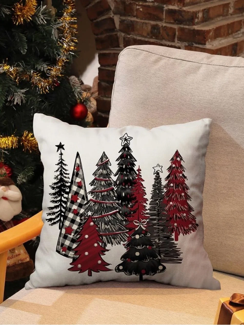 Christmas Pillow Covers 18x18 Set of 2 Xmas Tree Couch Decor ✨🎄